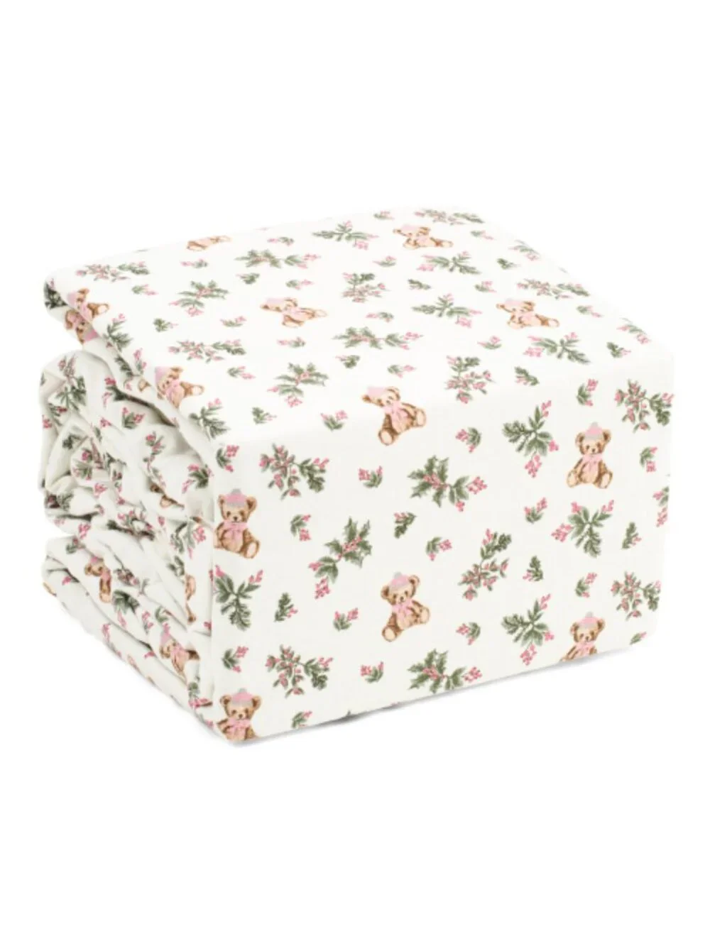 ASPEN Made In Turkey Holly Bear Flannel Sheet Set